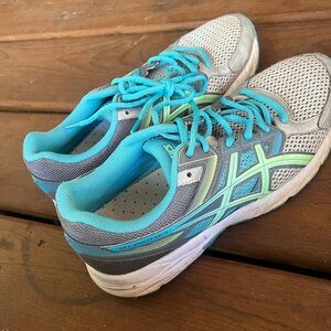 Asics Blue and Green Athletic Sneakers